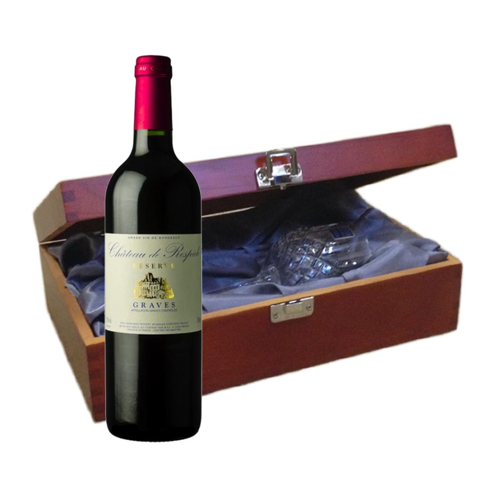 Chateau de Respide Bordeaux In Luxury Box With Royal Scot Wine Glass